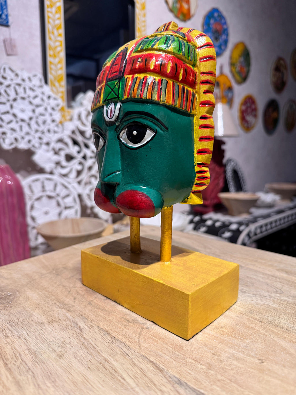 Hanuman Ji Wooden | Handpainted | 25x14x9cm