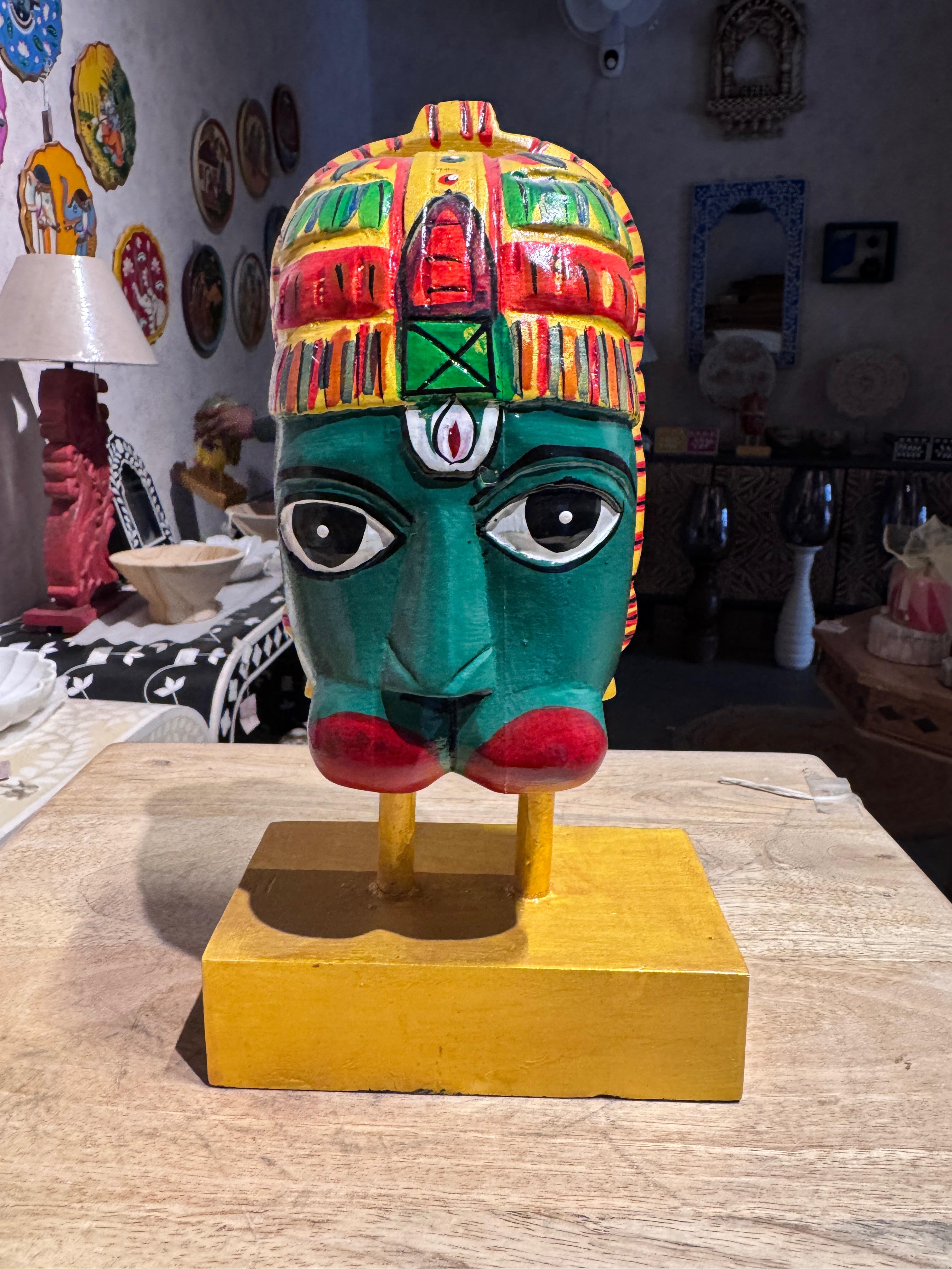 Hanuman Ji Wooden | Handpainted | 25x14x9cm