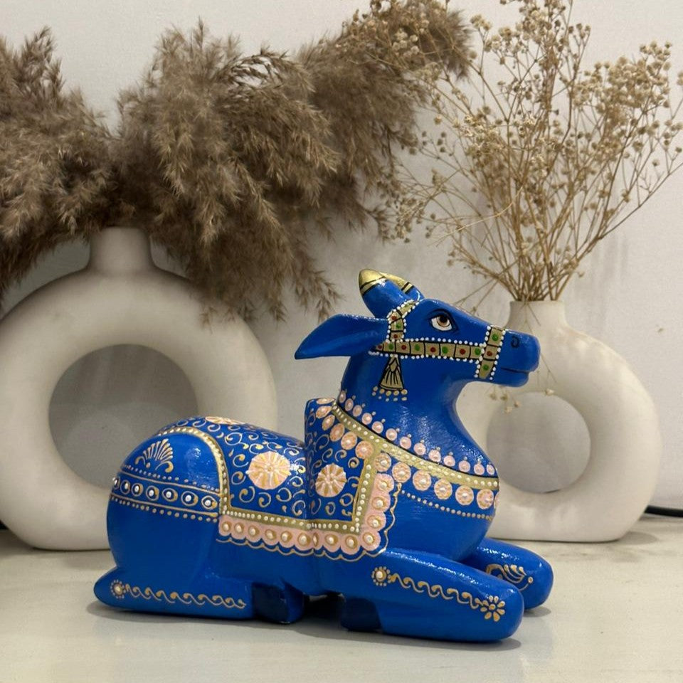 Handpainted Nandi Blue | 9x7x3.5inch
