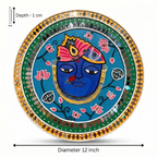 Lippan Art Wall Plate | Shree Nath Ji | 12x12x0.5 Inch