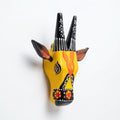 Handpainted Wooden Nandi/Cow Wall Decor | Yellow | 6x6x2 Inches