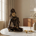 Brass Indra Dev | 14.2x9.4x7.1 Inch | Gloss Finish | 7.1 Kg Approx