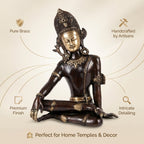 Brass Indra Dev | 14.2x9.4x7.1 Inch | Gloss Finish | 7.1 Kg Approx