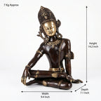 Brass Indra Dev | 14.2x9.4x7.1 Inch | Gloss Finish | 7.1 Kg Approx