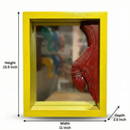 Yellow Mirror Carving | 13.5x11x2.5 inches