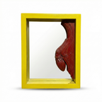 Yellow Mirror Carving | 13.5x11x2.5 inches