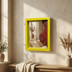 Yellow Mirror Carving | 13.5x11x2.5 inches