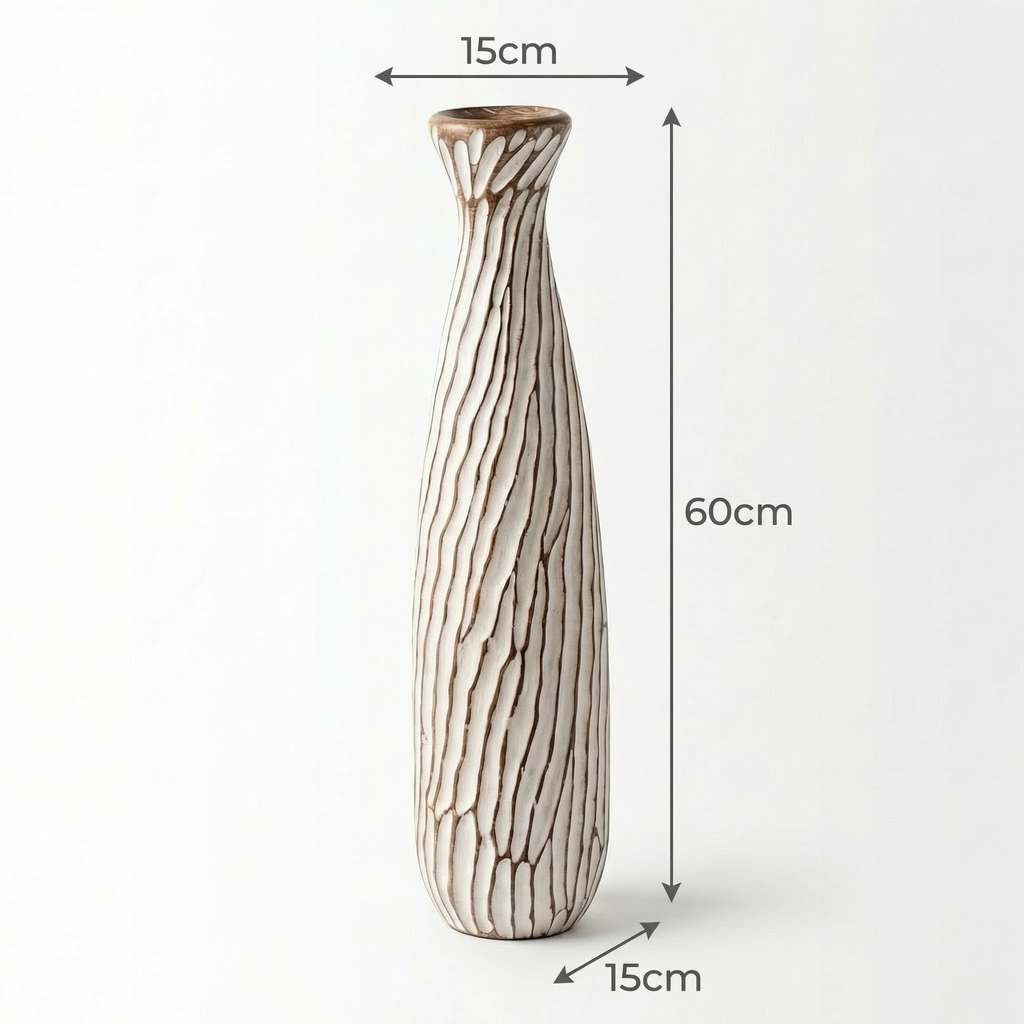 Contemporary Wooden Vase | 60x15x15cm