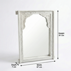 Vintage Wooden Mirror (Frame Only) | White | 91x67x7cm