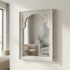 Vintage Wooden Mirror (Frame Only) | White | 91x67x7cm