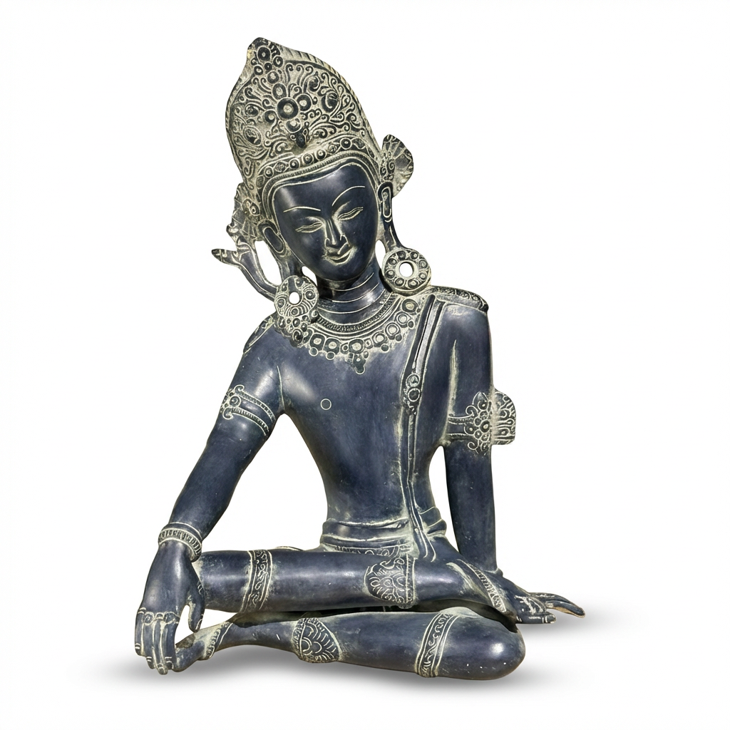Brass Indra Dev | 14.2x9.4x7.1 Inch | Matte Finish | 7.1 Kg approx