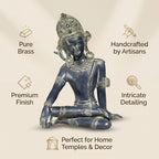 Brass Indra Dev | 14.2x9.4x7.1 Inch | Matte Finish | 7.1 Kg approx