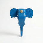Wooden Elephant Wall Decor | 6x5x3 Inch | Blue