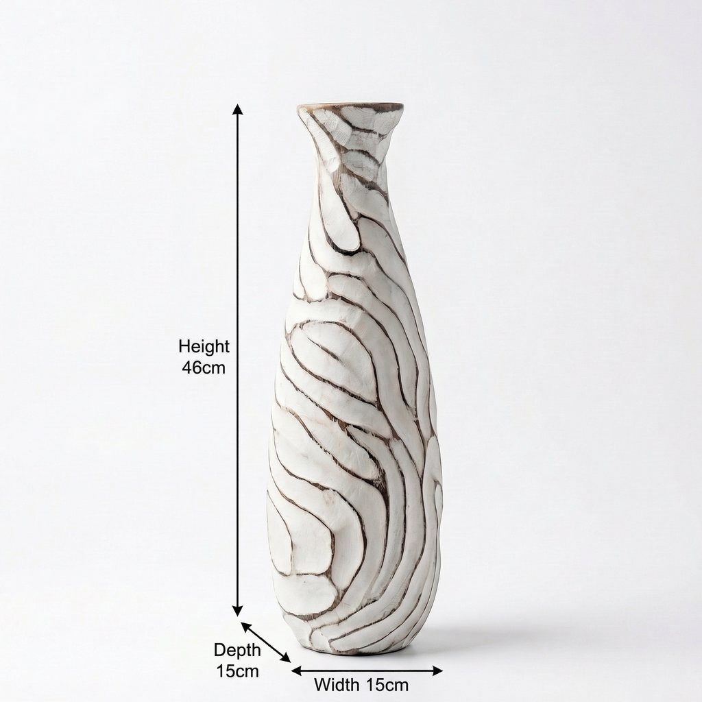 Contemporary Wooden Vase | 46x15x15cm