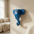 Wooden Elephant Wall Decor | 6x5x3 Inch | Blue