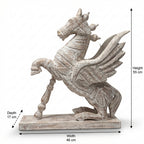 Wooden Flying Horse | Distress White | 55x46x17cm