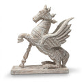 Wooden Flying Horse | Distress White | 55x46x17cm