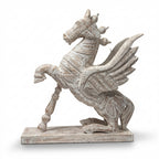Wooden Flying Horse | Distress White | 55x46x17cm