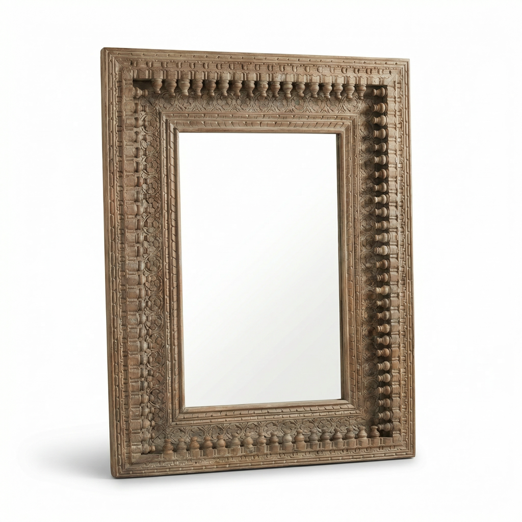 Vintage Wooden Mirror (Frame Only) | Brown | 120x90x5.5cm