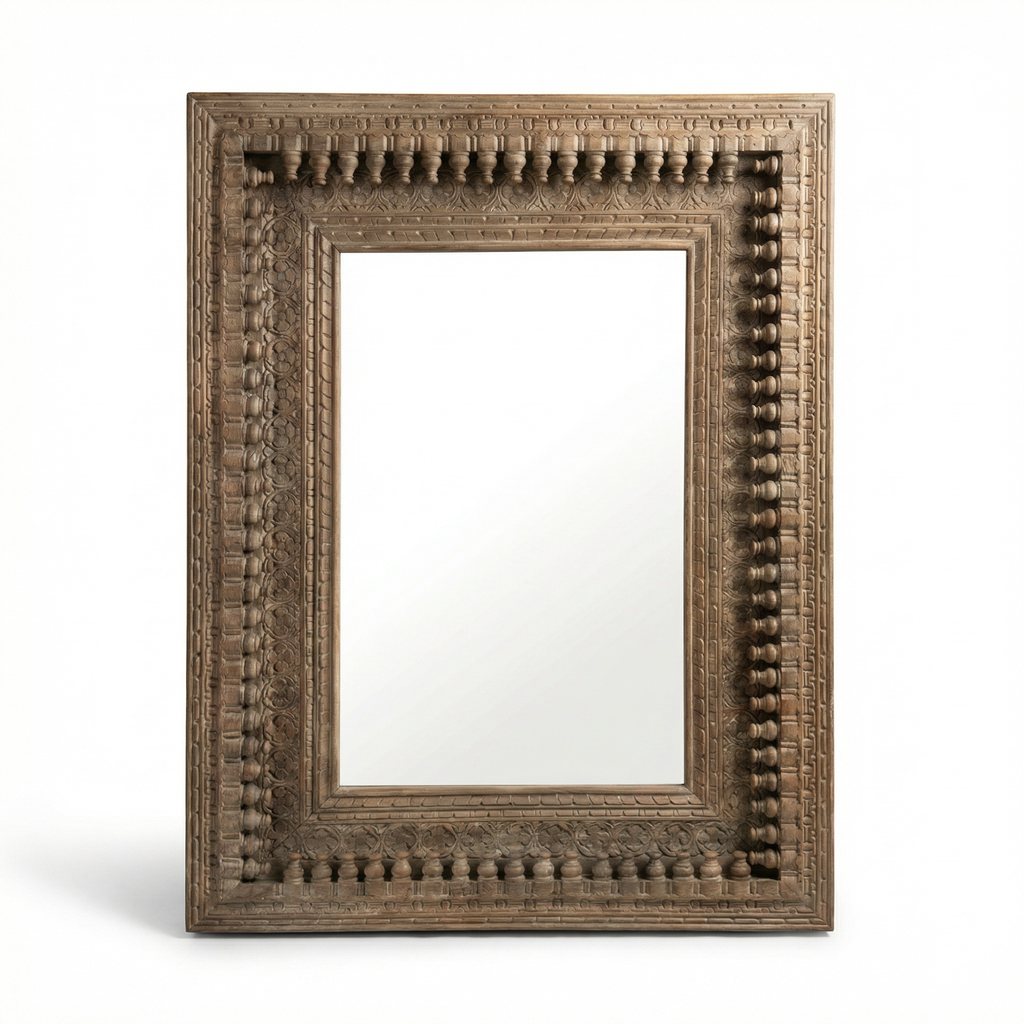 Vintage Wooden Mirror (Frame Only) | Brown | 120x90x5.5cm