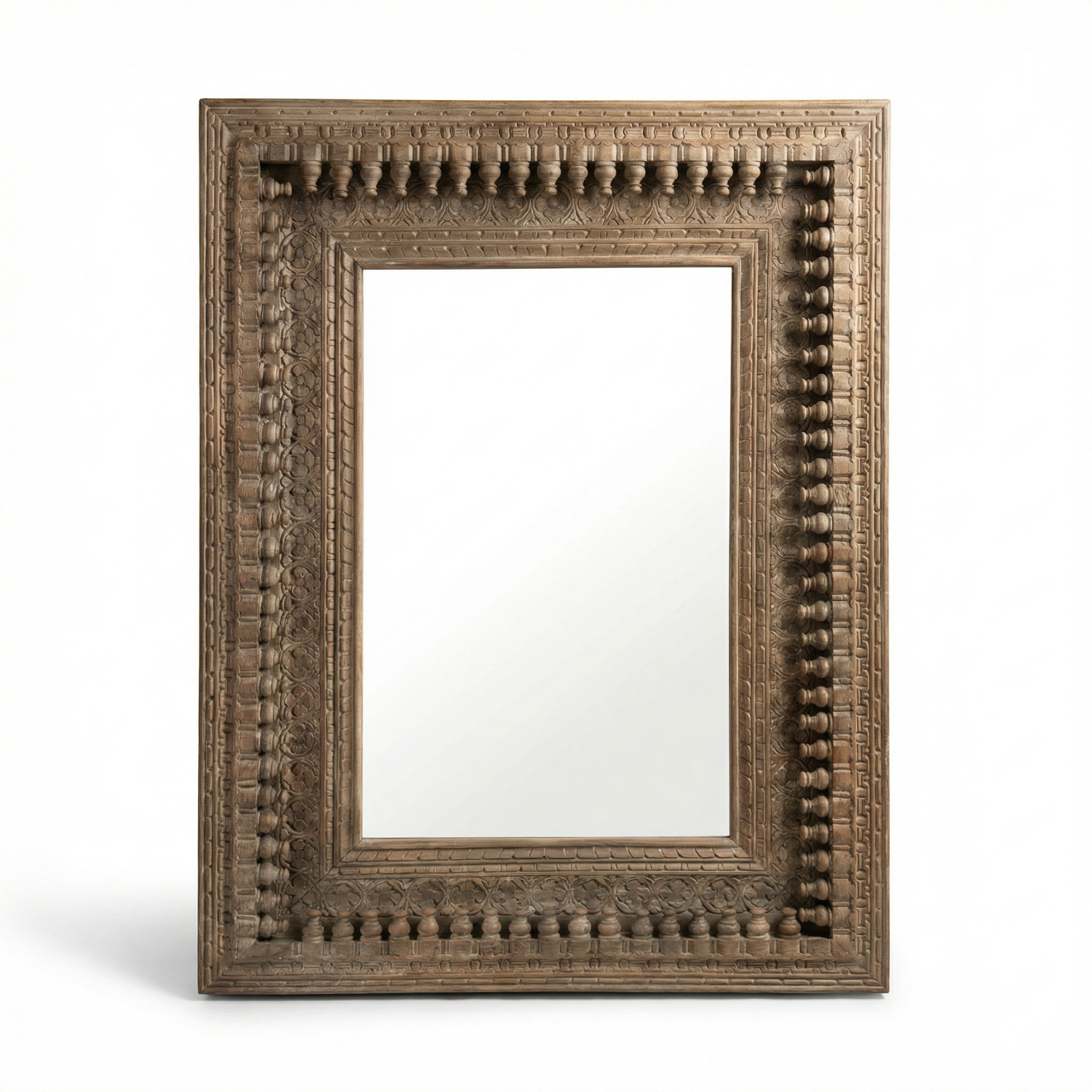 Vintage Wooden Mirror (Frame Only) | Brown | 120x90x5.5cm