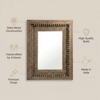 Vintage Wooden Mirror (Frame Only) | Brown | 120x90x5.5cm