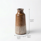 Contemporary Wooden Vase | 20x10x10cm