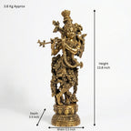 Brass Lord Krishna | 13.8x5.5.4x3.3 Inch | 3.6 Kg Approx