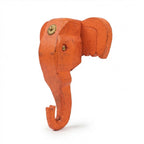 Wooden Elephant Wall Decor | 6x5x3 Inch | Orange