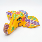 Handpainted Elephant Wall Decor | Yellow | 6x8x3 Inches