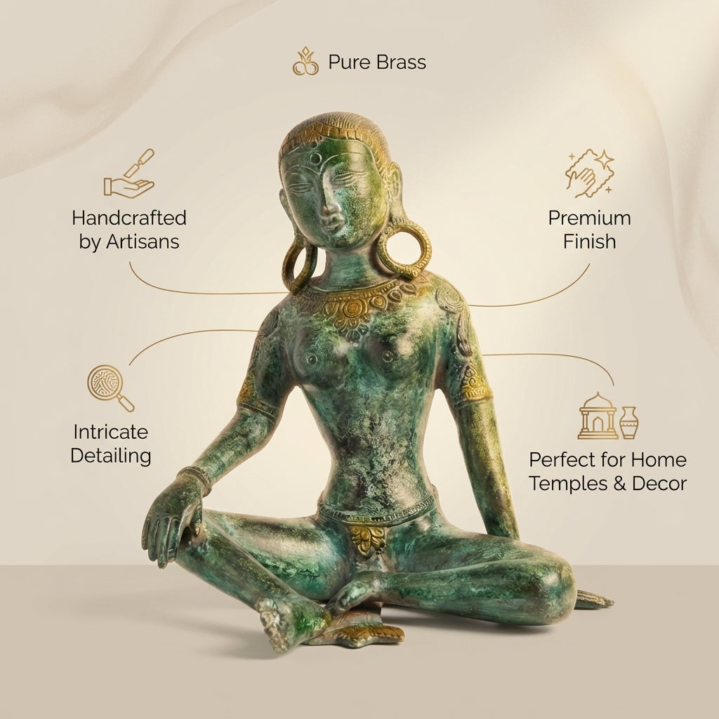 Brass Tara Devi | 9.6x9x7 Inch | 4 Kg Approx