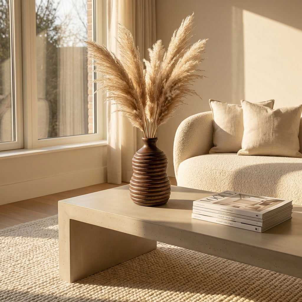 Contemporary Wooden Vase | 23x15x15cm