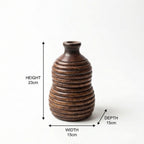 Contemporary Wooden Vase | 23x15x15cm