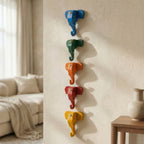 Wooden Elephant Wall Decor | 6x5x3 Inch | Orange