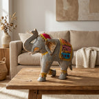 Distress Grey Elephant | Wooden | 23x23x10cm