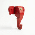 Wooden Elephant Wall Decor | 6x5x3 Inch | Red