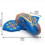 Handpainted Elephant Wall Decor | Light blue | 6x8x3 Inches