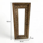Vintage Wooden Mirror (Frame Only) | Distress Brown | 120x50x5cm