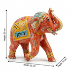 Distress Orange Elephant | Wooden | 23x23x10cm