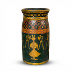 Tribal Wooden Vase Multi colour | 35x17x17cm