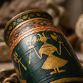 Tribal Wooden Vase Multi colour | 35x17x17cm
