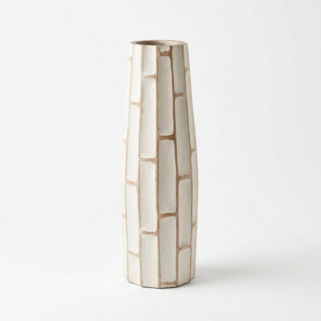Contemporary Wooden Vase | 45x16x14cm