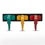 Wooden Elephant Keychain Holder | 7x16x3 Inch | Assorted Colours