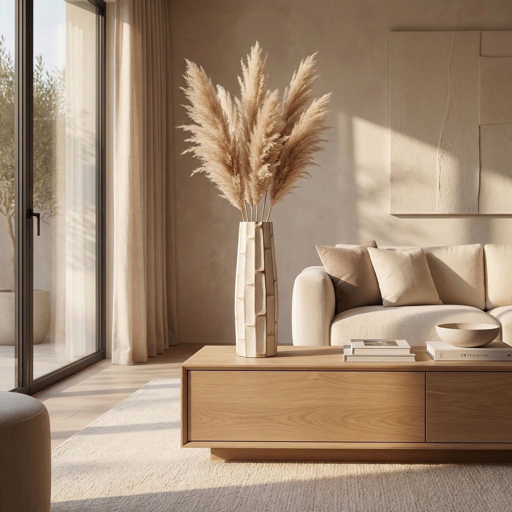 Contemporary Wooden Vase | 45x16x14cm