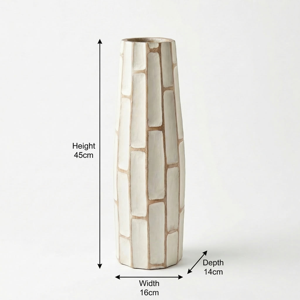 Contemporary Wooden Vase | 45x16x14cm