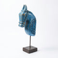Wooden Horse on Stand | Blue | 33x13x6.5cm