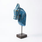 Wooden Horse on Stand | Blue | 33x13x6.5cm