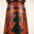 Tribal Wooden Vase Red colour | 30x15x15cm