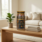 Tribal Wooden Vase Multi colour | 30x16x16cm