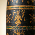 Tribal Wooden Vase Multi colour | 30x16x16cm